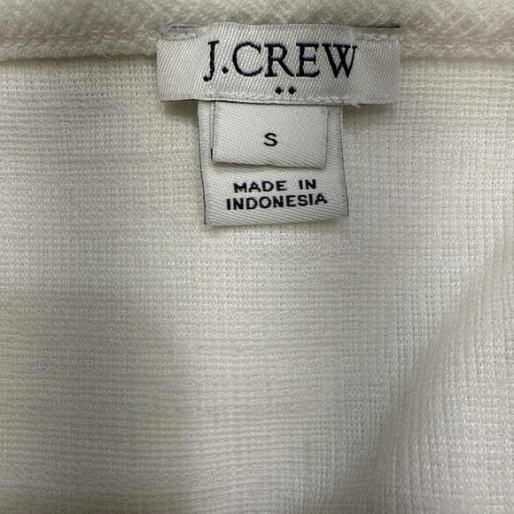 J. Crew White Cotton Minimalist Boho Beach Front Knot V Neck Blouse Small - Picture 13 of 13